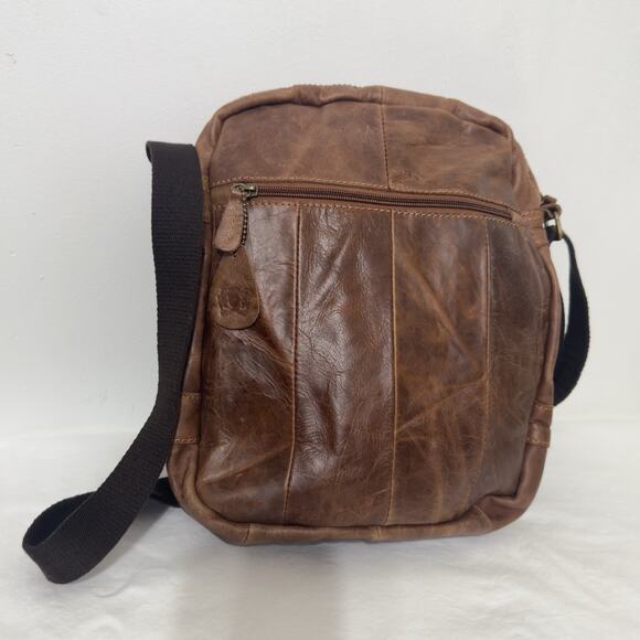 Vintage Brown Leather Crossbody Messenger Bag – Style Unisex’s - Picture 6 of 12